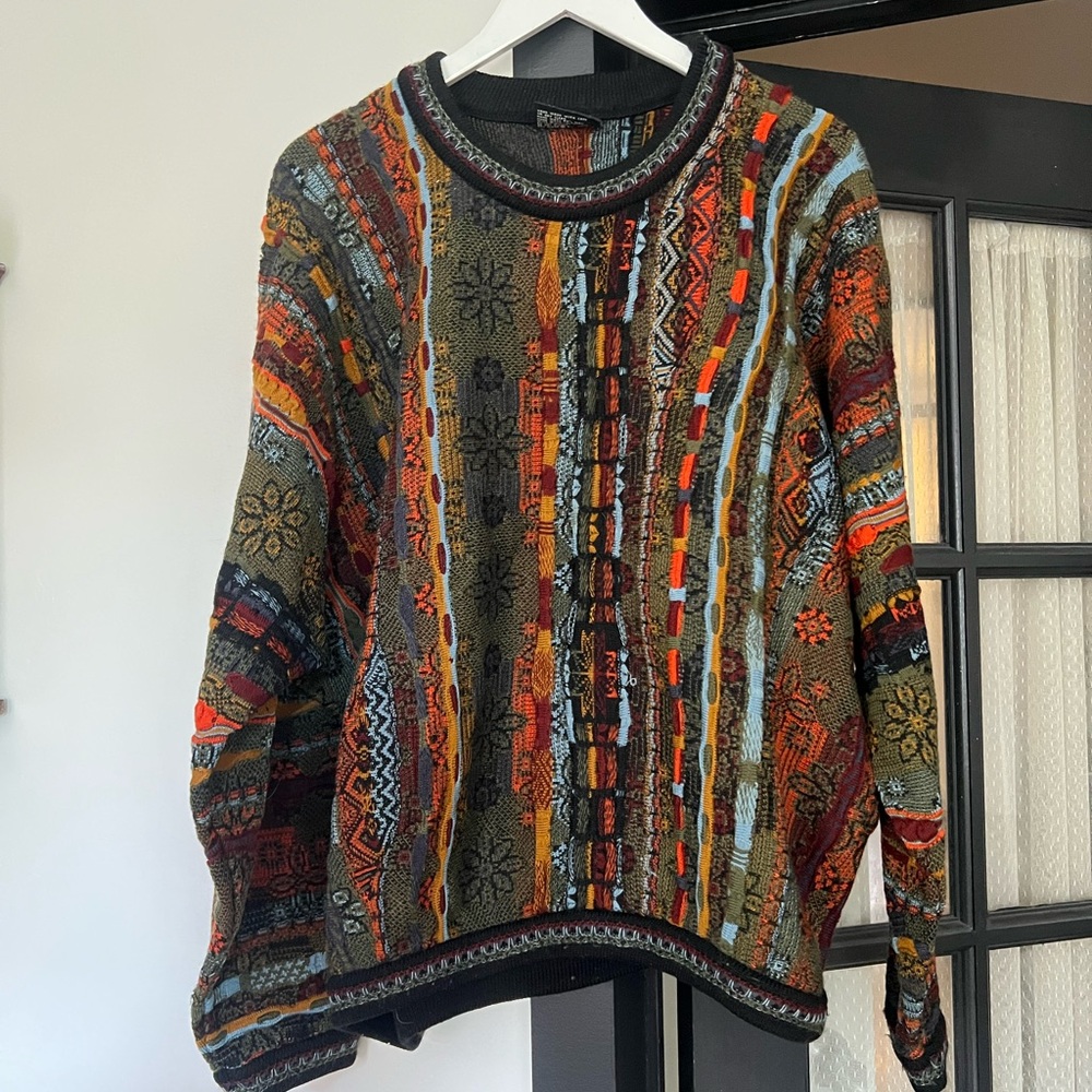 VINTAGE COOGI Flower Colorful Patterned Sweater L